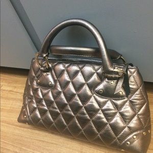 Millie Metallic Bronze Quilted Satchel
